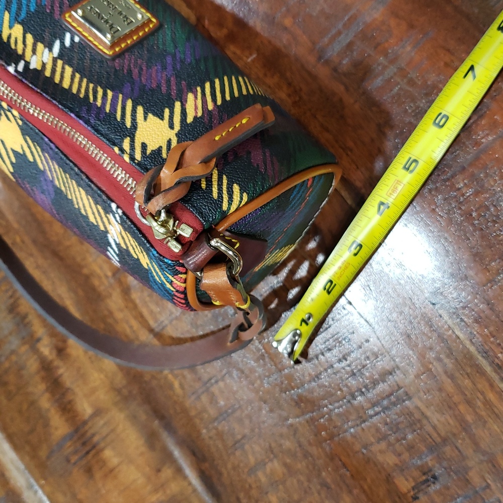 Dooney & Bourke Windsor Tartan Barrel Bag - Red, Green, Yellow - Picture 10 of 16